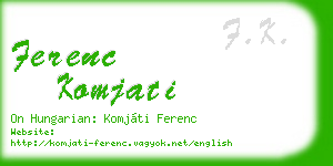 ferenc komjati business card
