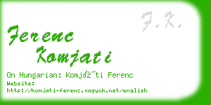 ferenc komjati business card